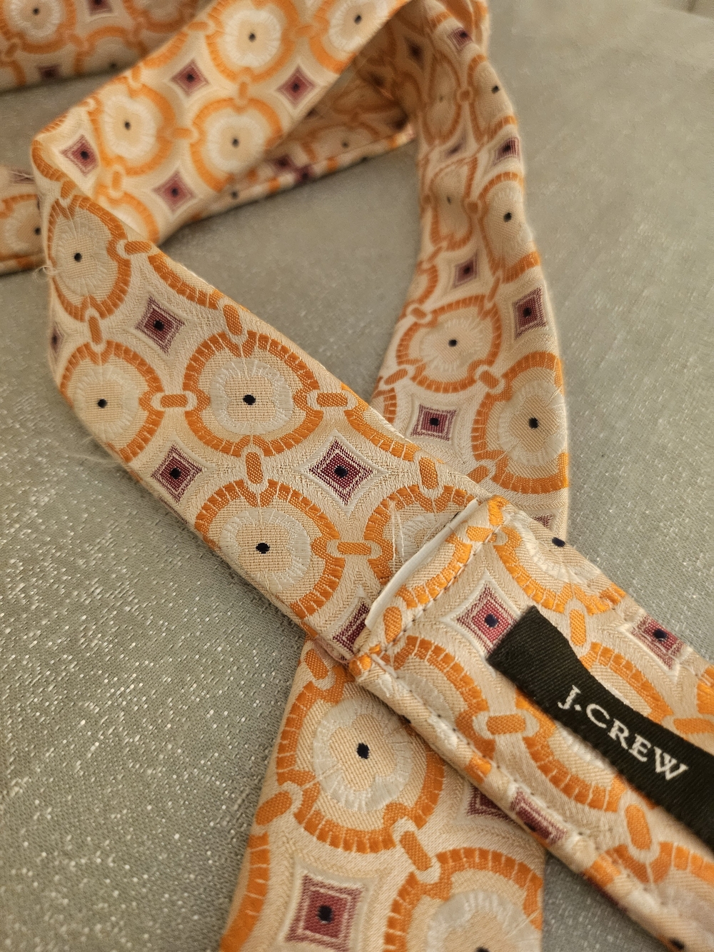 J. Crew Orange and Purple Geometric Fabric Belt - Picture 3 of 15